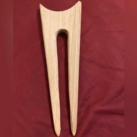 Natural Wooden Hair Fork | Unbranded - Picture 3 of 3